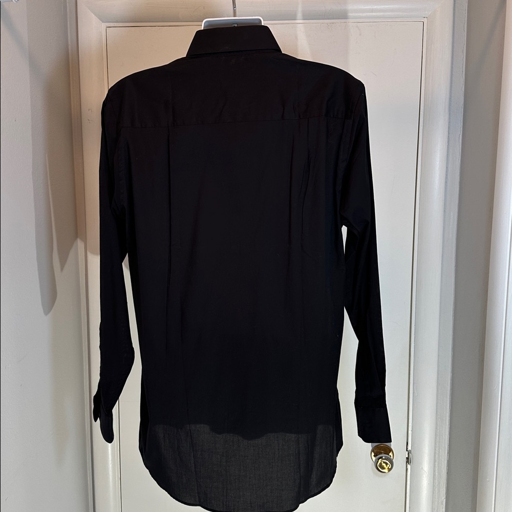 Calvin Klein Long Sleeve Black Cotton Shirt 15.5 34/35 NWT - Picture 4 of 14
